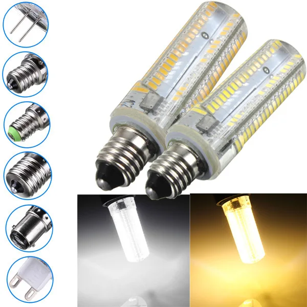 

1PCS 9W Corn Bulb Dimmable Silicone LED Lamps 152 Leds SMD-3014 E17/E11/E12/E14/BA15D/G4/G9 Energy Saving Replace Halogen Lamp