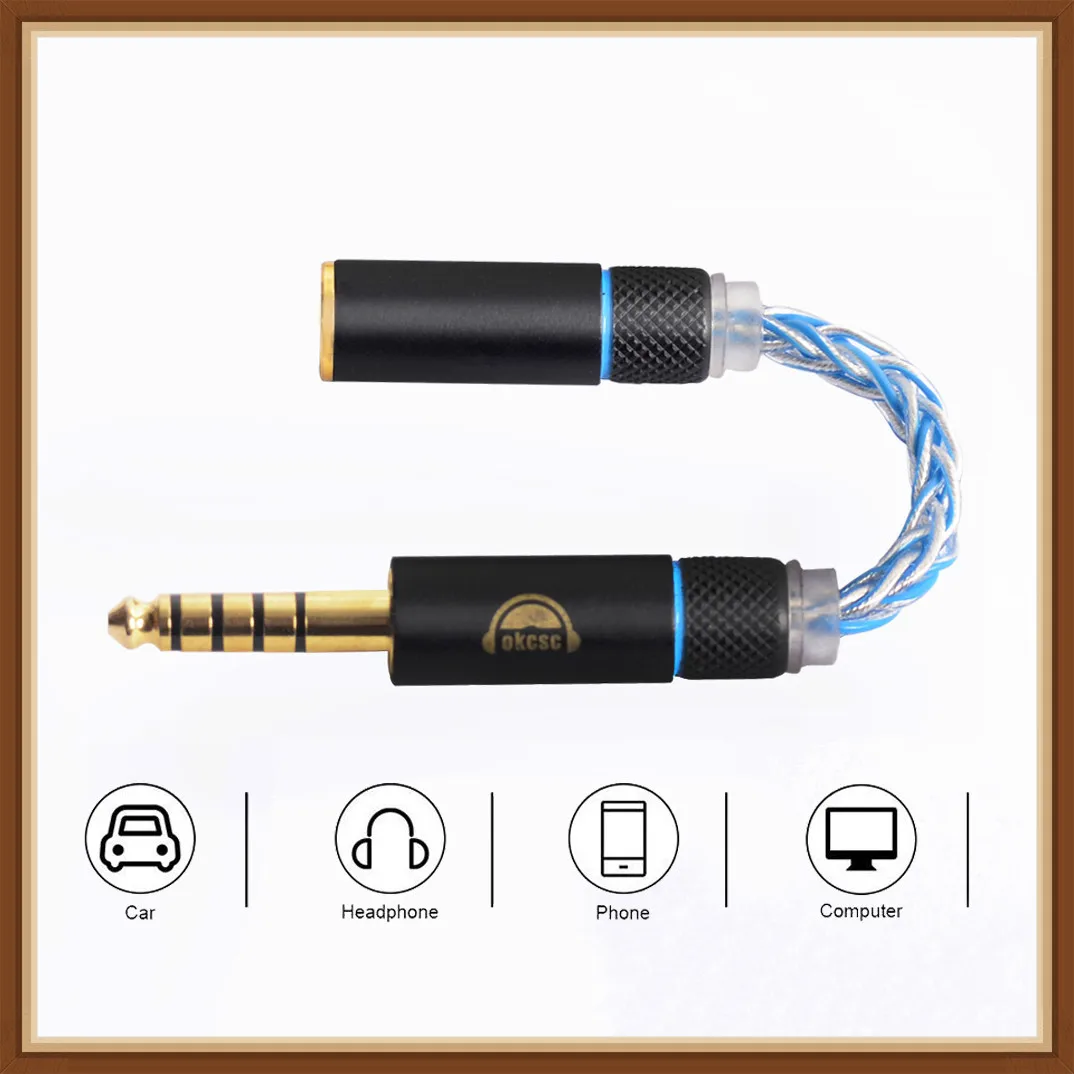 

OKCSC Audio Adapter Cable 4.4mm Male to 3.5mm Female 4 Cores Single Crystal Copper for SONY P