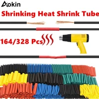 shrinking heat shrink tube 328 pcs colorful 21 polyolefin tubing 164pcs sleeve wrap wire set tubing wrap sleeve assorted 8 size