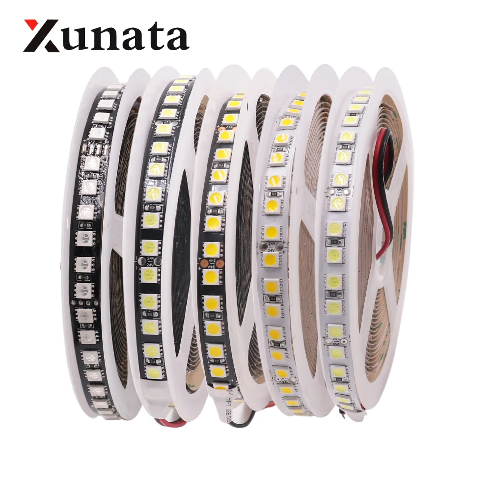 12 В 24 в 5050 RGB Светодиодная лента 120 светодисветодиодный s/m холодный белый теплый