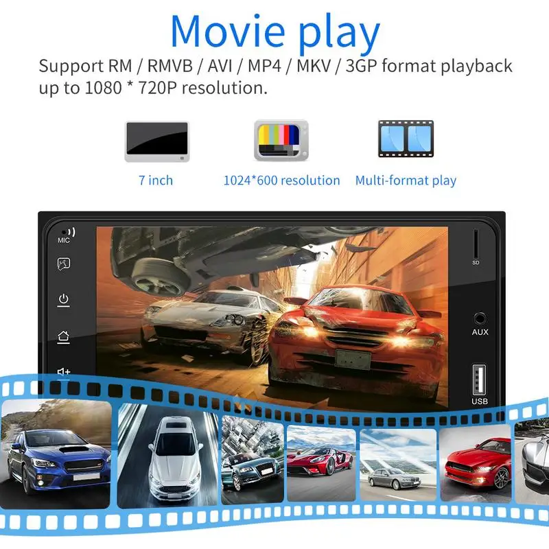 7 дюймов 1024*600 FM1/FM2/FM3 HD сенсорный Экран Авто MP5 плеер Bluetooth USB FM радио в машине для