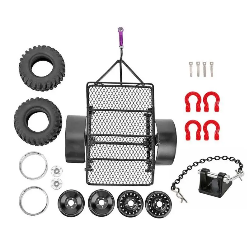 Имитация прицепа автомобильные шины с бункером для Tamiya CC01 Axial Scx10 90046 90048