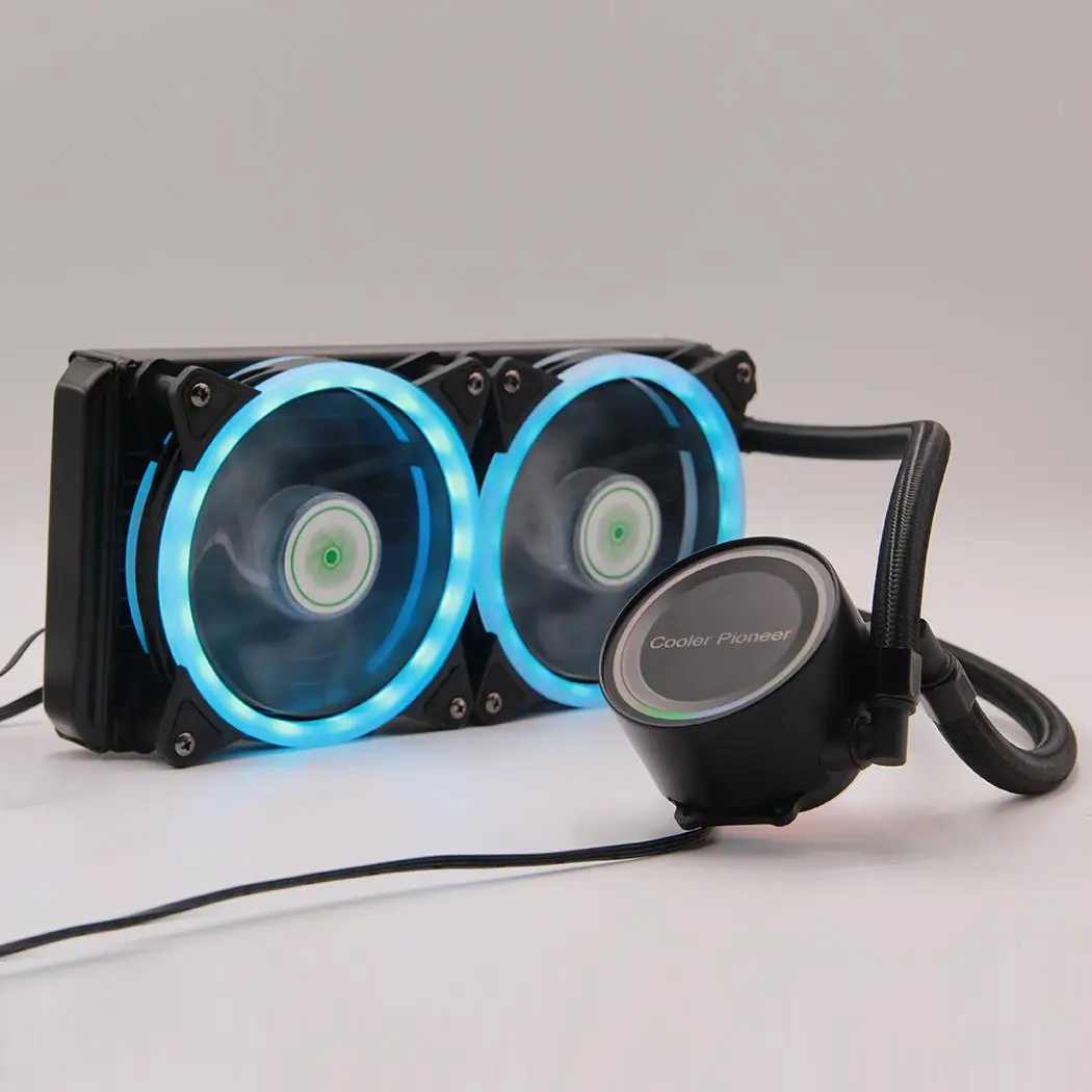 Интегрированное водяное охлаждение процессора теплоотвод 240 RGB AURA черный