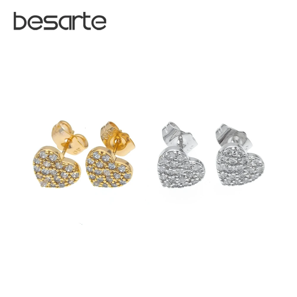 

Heart Crystal Gold Stud Earrings for Women Boucle D'oreille Brinco Oorbellen Orecchini Donna Pendientes Mujer Studs Earing E3001