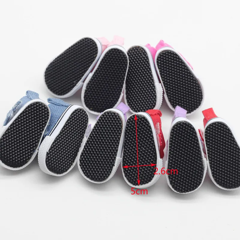 5cm Denim Canvas Mini Doll Shoes Toy Hand Made Accessories for Sharon Boots Sneakers Girls Clothes Bjd | Игрушки и хобби