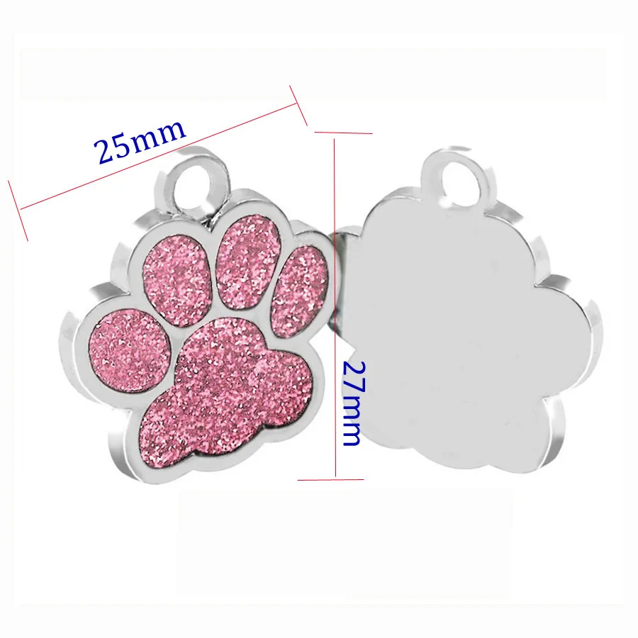 

1PCS Personalized Pet Dog ID Tag Stainless Steel Engraving Dog Cat Name Tags Collar Accessories Pendant Customized With Keyring