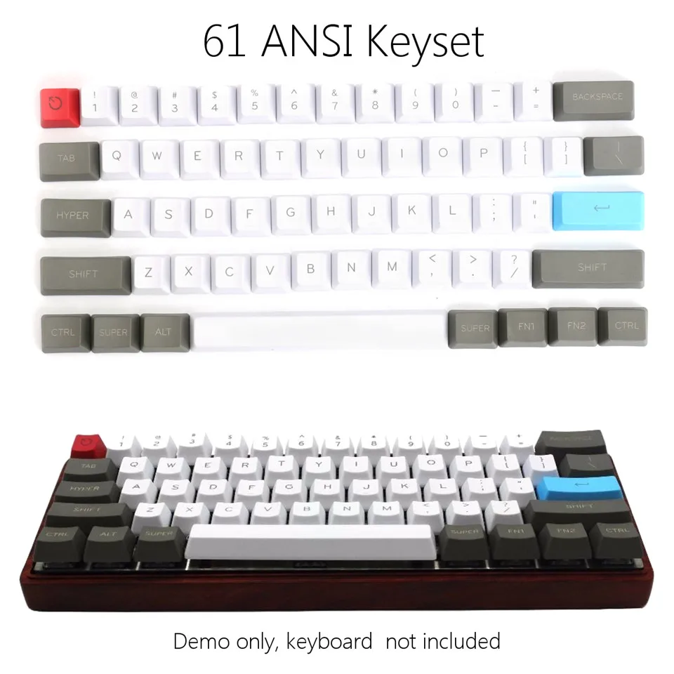 61 Ключ ANSI Layout OEM профиль PBT толстые колпачки для 60% механической клавиатуры Cherry MX