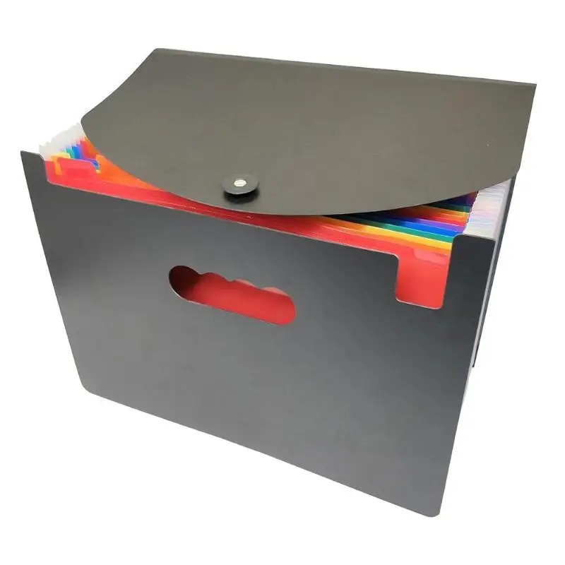

24 Pockets Expanding File Folder A4 Organizer Portable Rainbow Organ Business File Document Holder Storage Bag Office Supplies