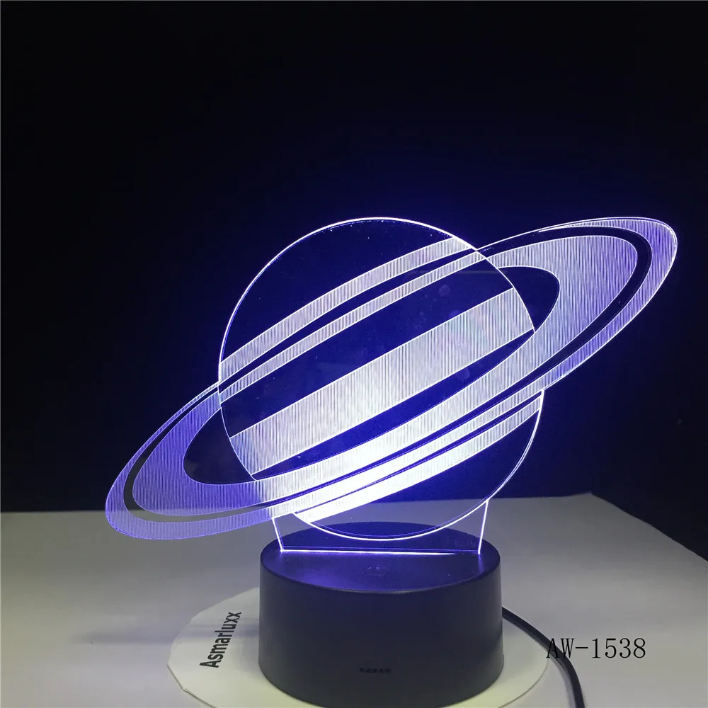 Сатурн настольная лампа USB LED 3D огни 7 видов цветов Новинка ночник как детские