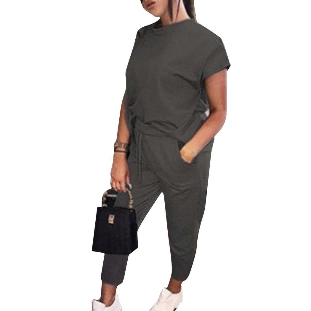 2 шт. женские повседневные спортивные костюмы плюс размер летняя уличная