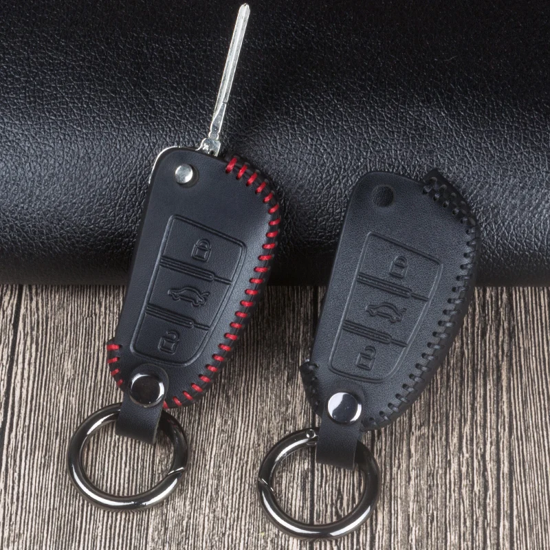 Кожаный Автомобильный Брелок дистанционного управления с ключом чехол Чехол для