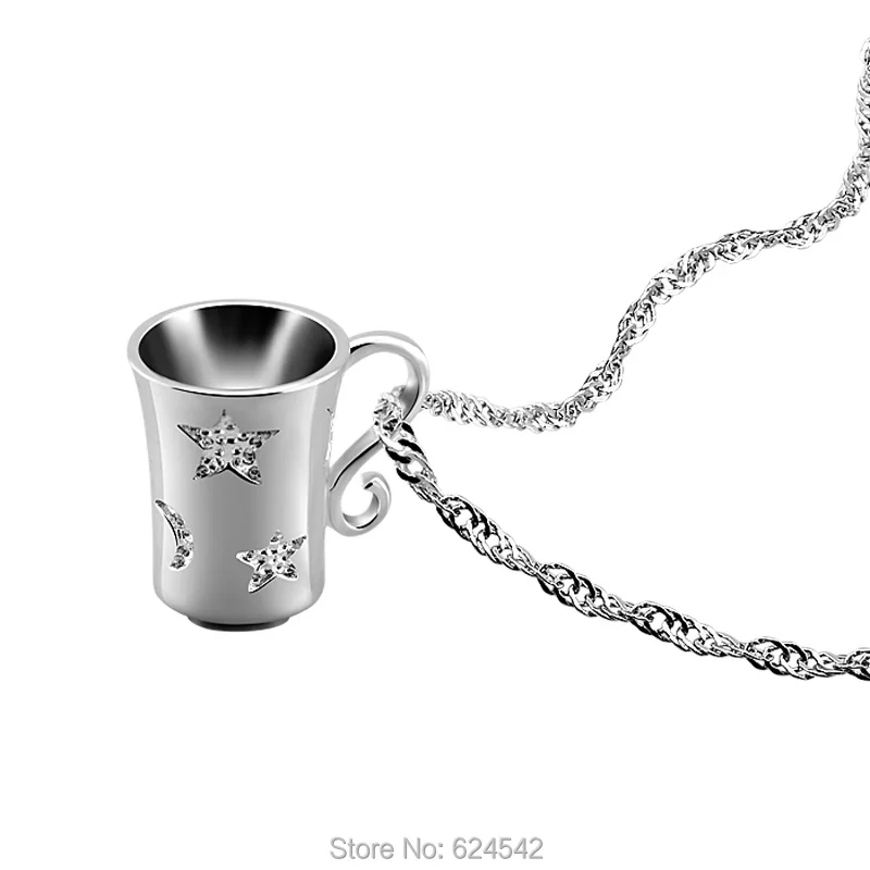 

Latest fashion exquisite lovely 925 sterling silver cup pendants necklace for men and women;sterling silver jewelry gifts