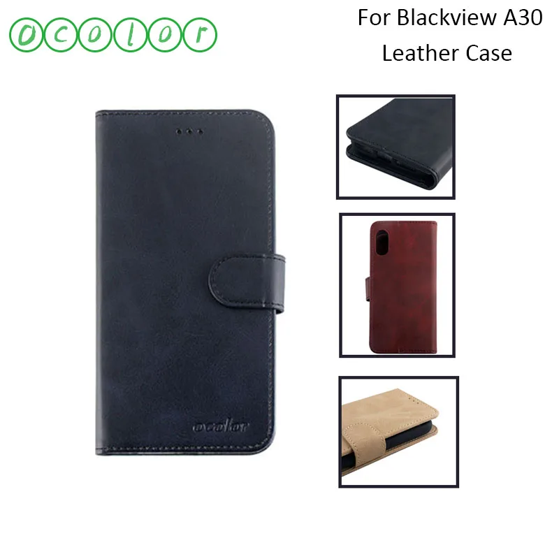 Ocolor для Blackview A30 PU кожаный чехол флип бумажник с карманом карт телефона Coque +