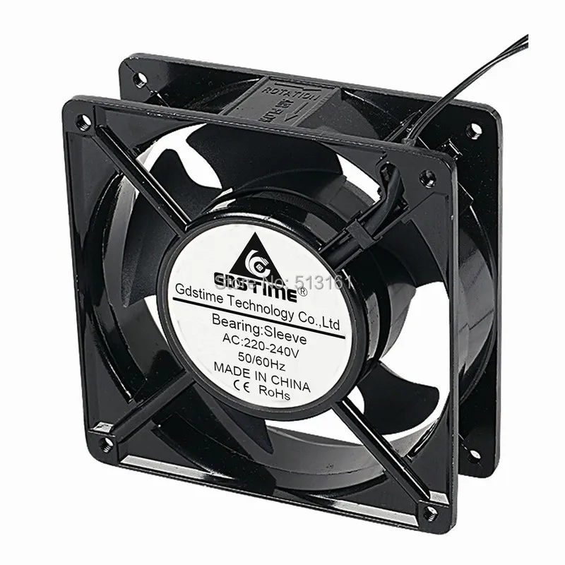 2Pcs Gdstime Metal 120mm 12cm 120mm x 38mm Sleeve AC 220V 240V Cooling Fan