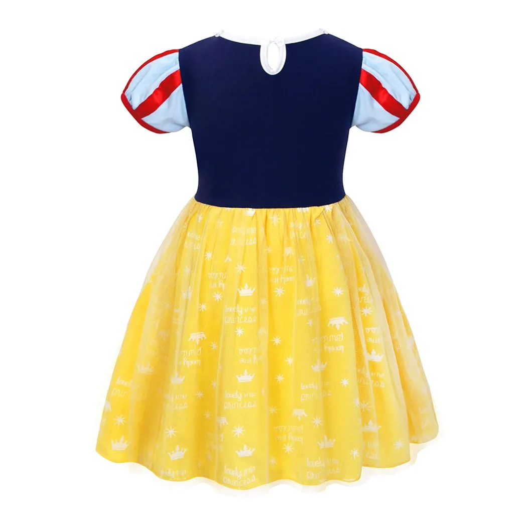 AmzBarley Girls Snow White Princess Dress Up Fancy Halloween Cosplay Costumes with cloak kids Puff Sleeve Birthday Party outfits | Детская