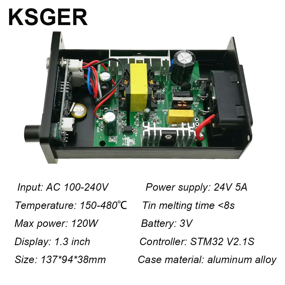 : KSGER T12 паяльная станция STM32 V2.1S OLED Температура контроллер инструменты пайки
