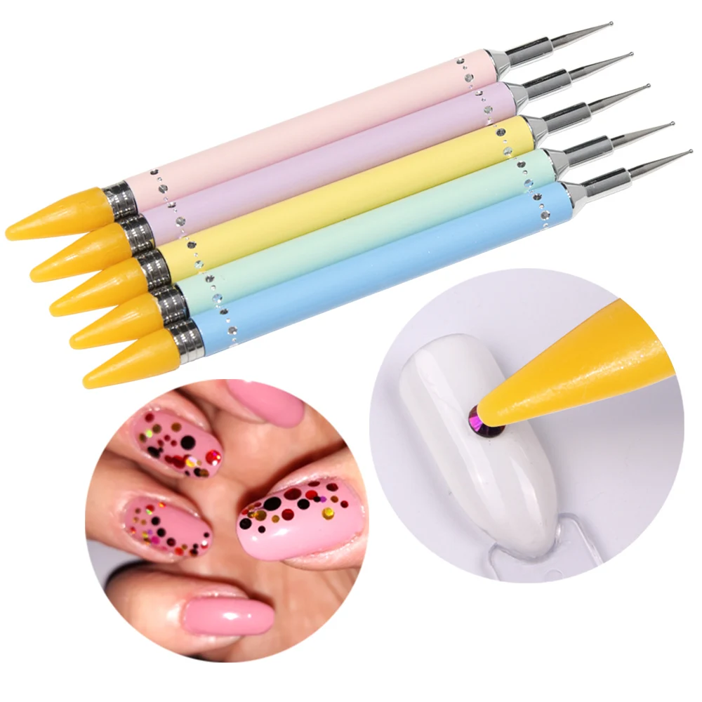 Pro Воск двойной состава Кристалл Ручка Nail инструмент горный хрусталь бусы