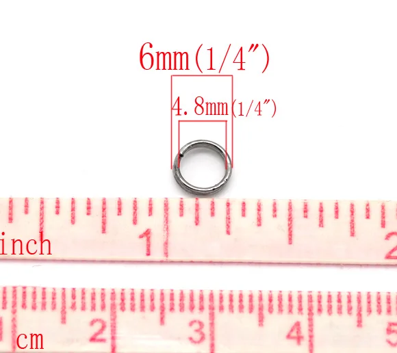Прекрасный Gunmetal Сплит Кольца находки 6 мм (1/4 &quot) Продано в партии 800 (B16901)|ring ture|ring