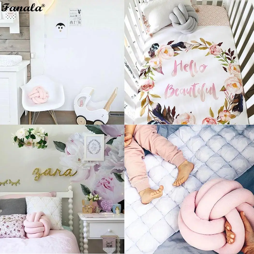 Soft Knot Ball Cushion Kids Bed Stuffed White Pink Grey Green 18cm/7.1inch Pillow Home Dcor | Дом и сад