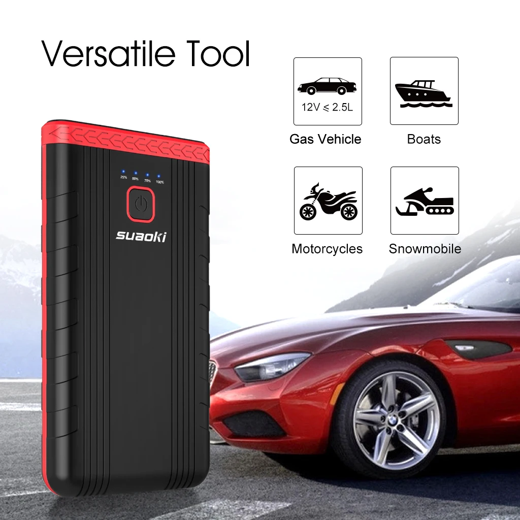 Suaoki U3 400A пиковый портативный стартер Автомобильный Аккумулятор Booster 5V/2.4A