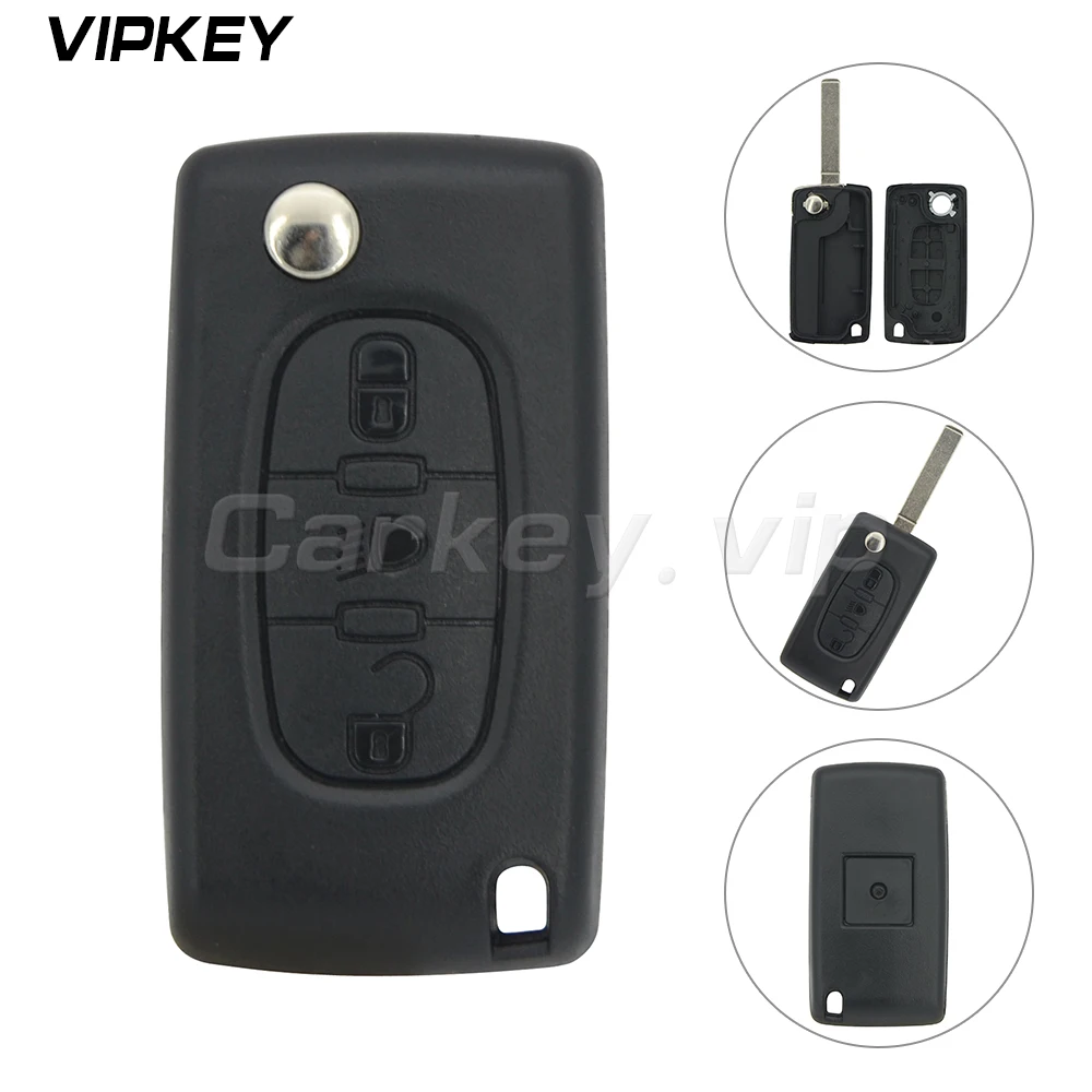 Чехол для автомобильного ключа Remotekey 3 кнопки средний Светильник кнопка HU83 blade