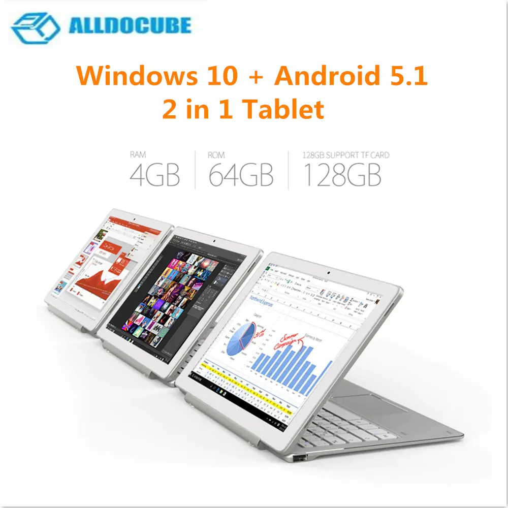 ALLDOCUBE iWork 10 Pro 2 в 1 планшет с клавиатурой inch для Windows Android 5 Intel Atom x5 Z8350 4 Гб
