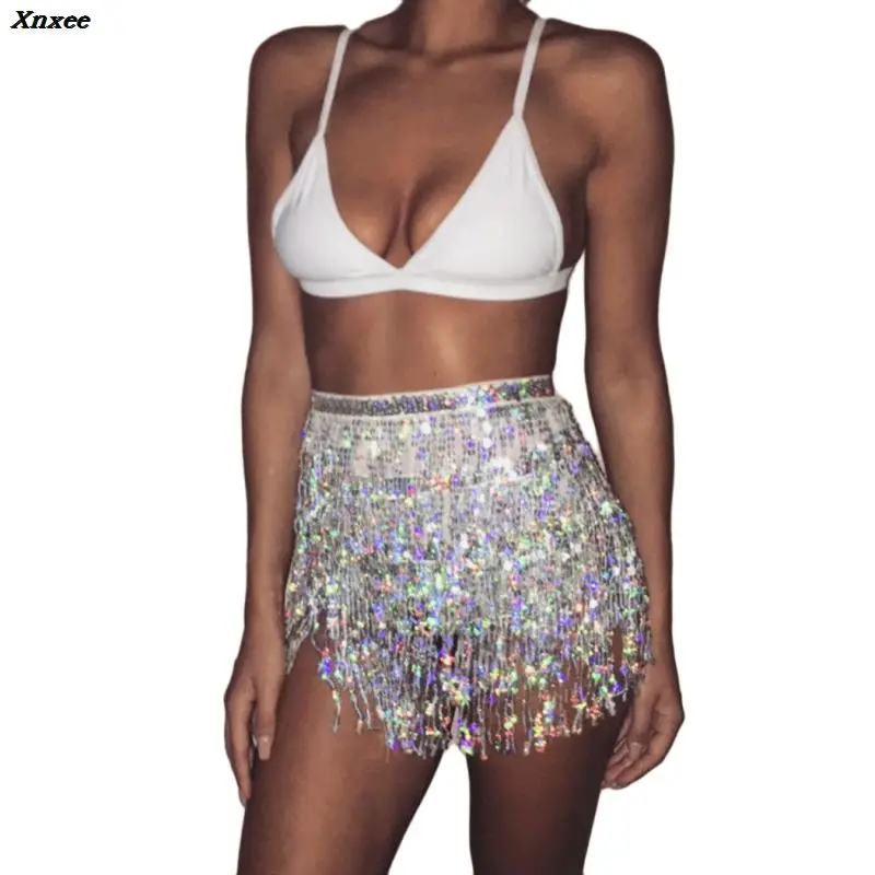 Sequin Belly Dance Costumes Skirt Women Coins Velvet Hip Hula Scarf Wasit Belt Dancewear Tribe Style Ladies Tassel Boho Skirts | Женская