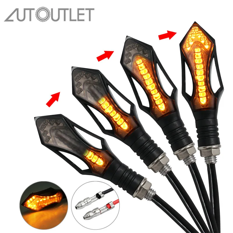AUTOUTLET 4 шт. мотоциклетные поворотники Реле света струящаяся вода мигающий свет 12LED