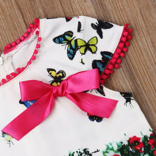 Summer Girls Dresses Toddler Kids Oil Painting Butterfly Casual Dress Sundress Clothes | Детская одежда и обувь