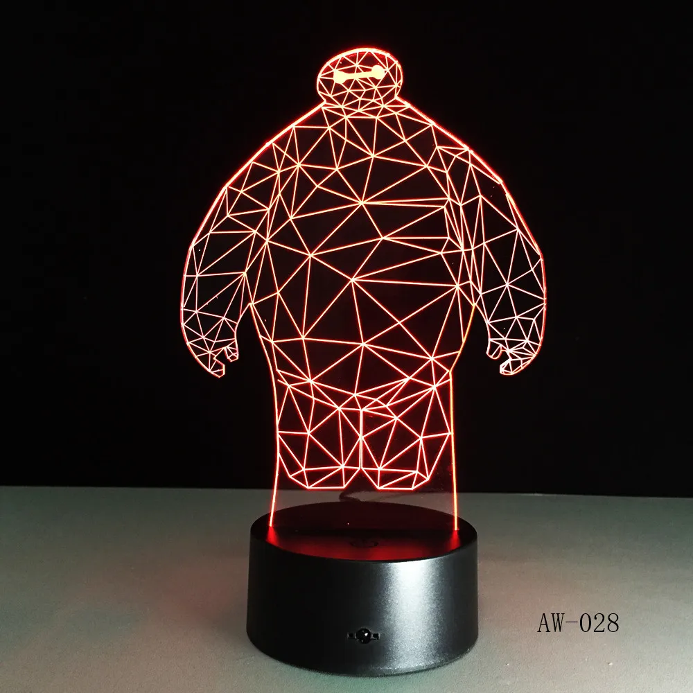 3d-лампа в виде героя мультфильма Baymax ночник со светодиодной подсветкой