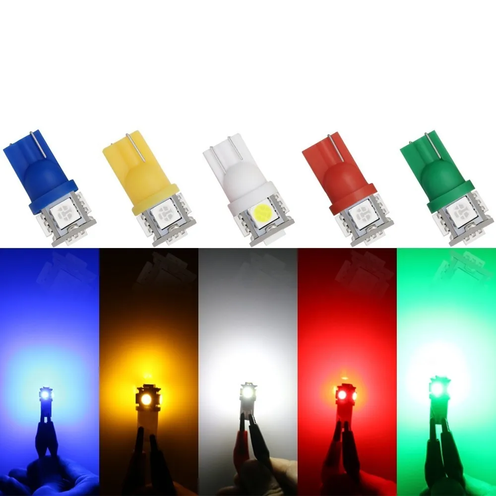 10 шт. ВОДИТЬ Автомобиль AC/DC 12v Led светильник T10 5050 194 168 w5w стоянки светодиодного