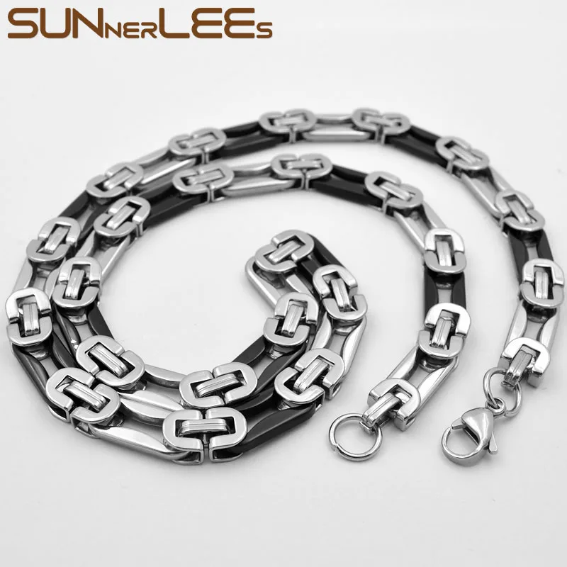SUNNERLEES ювелирное изделие ожерелье из нержавеющей стали 8 мм Геометрическая