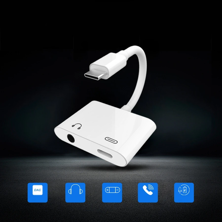 2 в 1 Usb type-C адаптер на 3 5 мм разъем для наушников + зарядка поддерживает аудио и