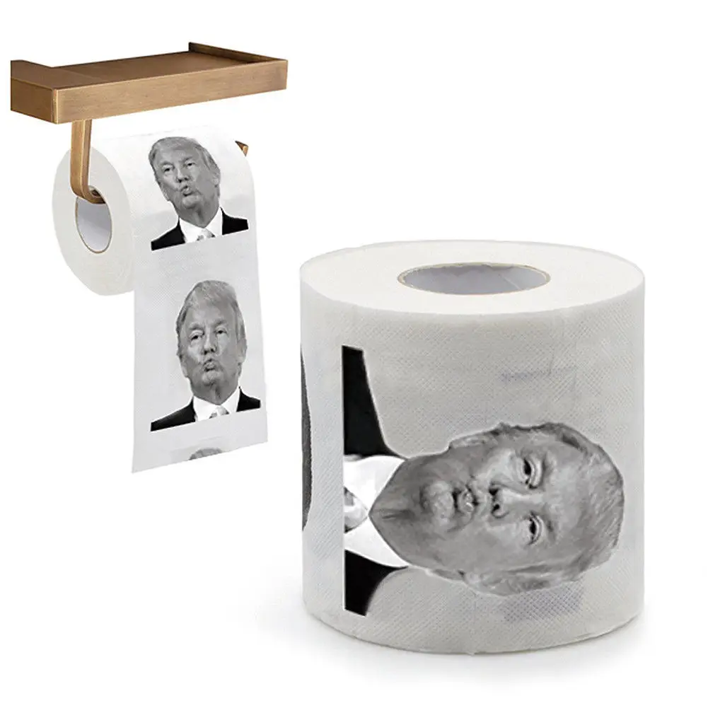 Новинка забавная туалетная бумага Дональд Трамп рулон туалетной бумаги Мягкая