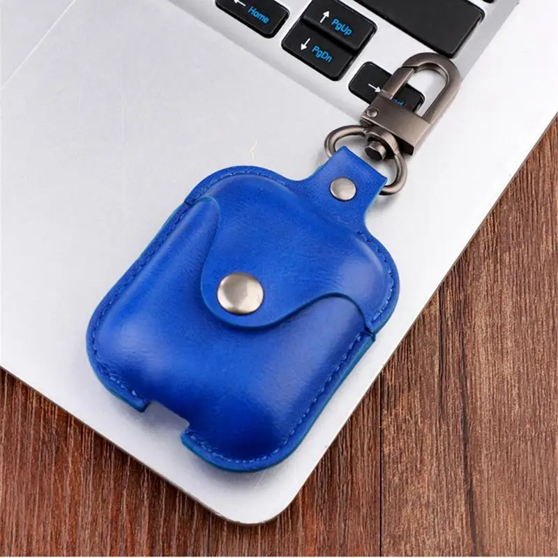 For Apple AirPods Bluetooth Wireless Headset Protective PU Cover Hanging Drop Resistant Keychain Storage Bag | Электроника