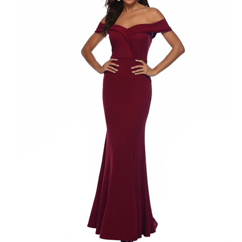 Винно-красное элегантное платье женское сексуальное с v-образным вырезом