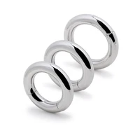 stainless steel cock ring magnetic lock penis delay ring chastity device ball stretcher metal sex toys for men drop shipping