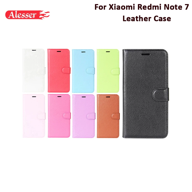 Alesser для Xiaomi Redmi Note 7 кожаный чехол с откидной крышкой наклейкой защитный Phone Capa 6