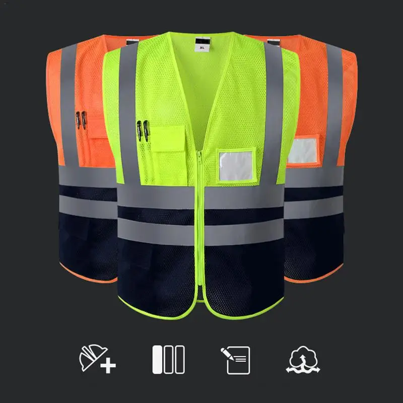Открытый Ночной езда бег Hi Vis жилет безопасности Светоотражающая куртка для