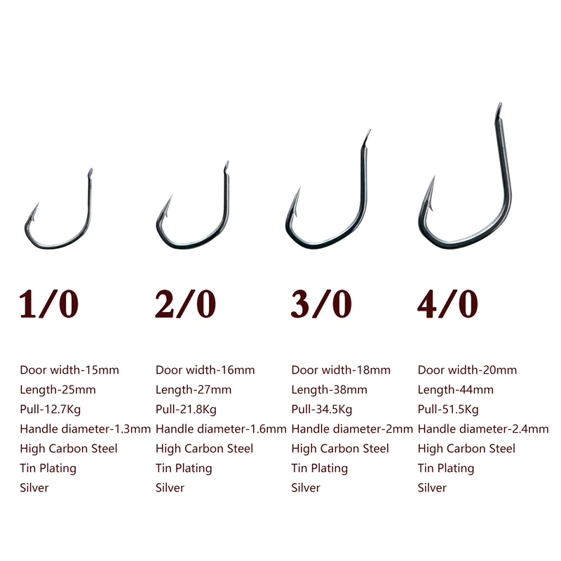 30pcs SJF39 Jigging Hook 1/0 2/0 3/0 4/0 Metal Jig Hooks Saltwater Light Slow Jigging Ice Fishing  Accessories