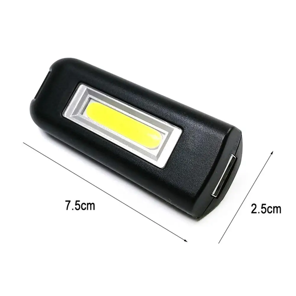 Adeeing Mini COB LED USB Flashlight Keychain Handy Flash Light Lamp Carabiner Camping Outdoor Torch Flashlights Christmas Gift | Лампы и