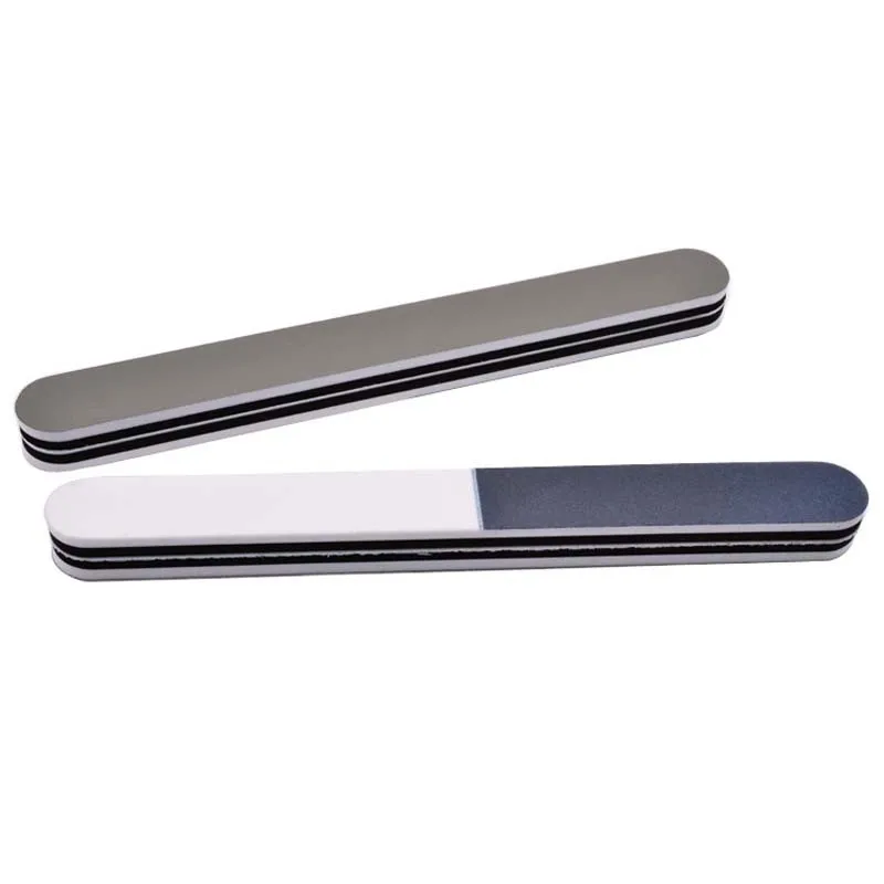 Rakado 1PC Nail File Art Salon Glitter Tool Black With White Sand Strip Polished Double-sided Manicure Buffer Pedicure | Красота и