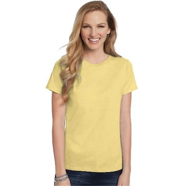 Hanes 5680 Женская свободная посадка Джерси Comfortsoft Crewneck Футболка Daffodil желтый очень