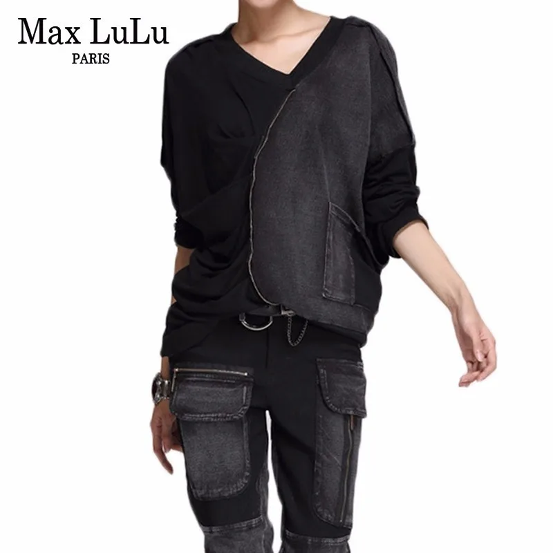 Max LuLu Весна 2019 модная Корейская уличная одежда женские укороченные топы с V