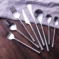 new stainless steel cutlery set silver color western dinnerware set cutlery tableware kitchen accessories