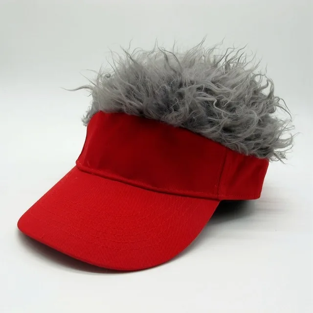 New Fashion Novelty unisex Cap Fake Flair Hair Sun Visor Hats Men's Women's Toupee Wig Funny Loss Cool Gifts Golf hat | Аксессуары