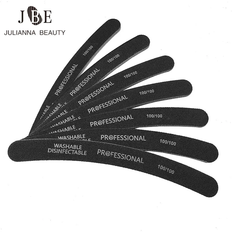 

100/100 Grit Black Nail File 10Pcs Sanding Buffer Block Sandpaper Pedicure Manicure Buffing Polish Beauty Tool Professional File