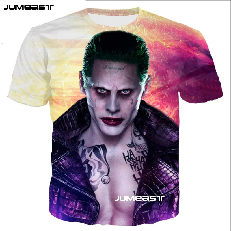 Jumeast Новая мода DC Comics 3D принт мужские/женские футболки Бэтмен Джокер Лето o