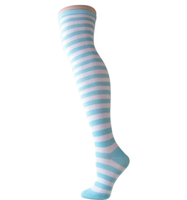 Cheerleader socks1 пара женских девушек на коленях длинные полоски с принтом до бедра