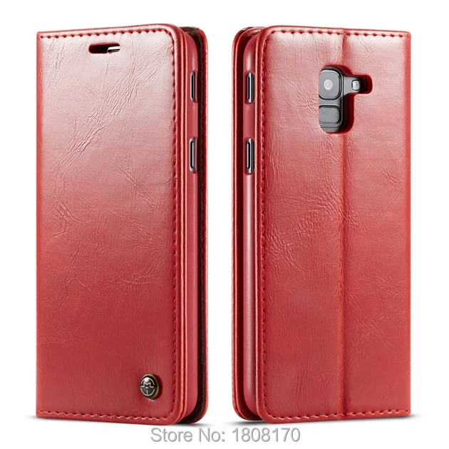 CaseMe кожаный чехол-кошелек для Samsung Galaxy A6 A8 2018 J4 J6 Plus Ретро стиль подставка карт